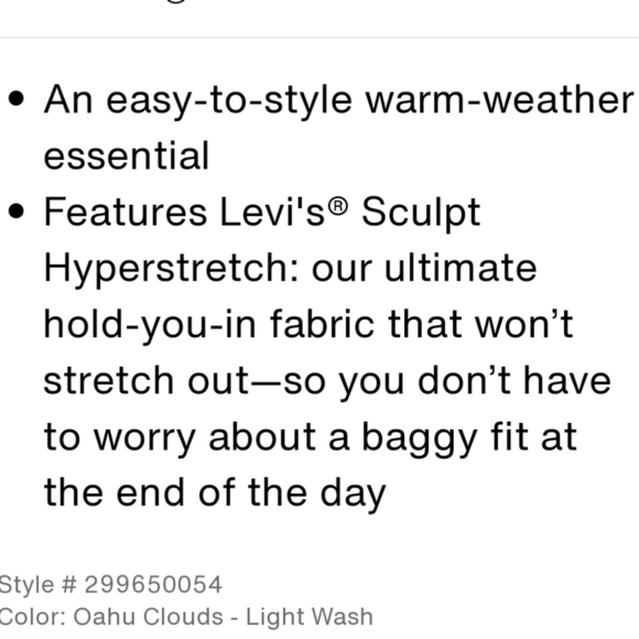 NWT Levi's Mid Length Cuffed Shorts Light Wash 32 - Picture 12 of 13